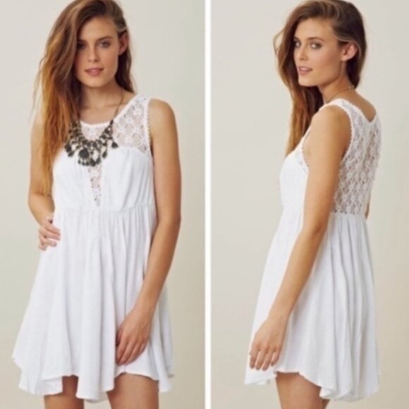 NWT Free People White Fiesta Summer Dress Size M - Picture 5 of 16